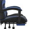vidaXL - Gamestoel - draaibaar - met - voetensteun - kunstleer - zwart - en - blauw