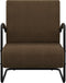 vidaXL Fauteuil stof donkerbruin