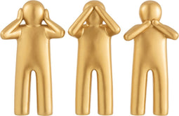 J-Line P'tit Maurice Horen/Zien/Zwijgen Poly Goud Large Assortiment Van 3