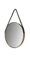 Ronde wandspiegel met touw - ø45 cm - antique gold/zwart