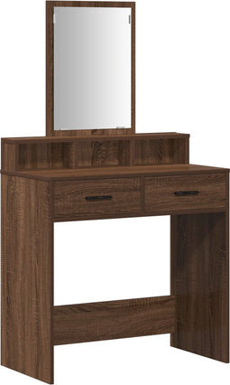vidaXL - Bruin - Eiken - H - Dressingtafel - met - Lades, - 79x41x140 - cm