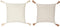 J-Line kussen Kwast - katoen - beige/wit - 2 stuks