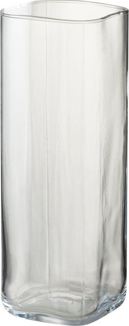 J-Line vaas Recht Vierkant - glas - transparant - small - 32 cm hoog