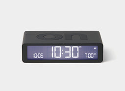 Lexon Flip Classic ON OFF omkeerbare oplaadbare Wekker - donker grijs