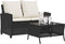 vidaXL - Tuinbank - 2-zits - met - kussens - & - tafel - poly - rattan - zwart