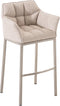 Barkruk Sarpsborg Stof met 4-poots Mat geborsteld RVS frame, Bruin