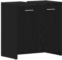 vidaXL - Wastafelmeubel - 60x33x60 - cm - spaanplaat - zwart - eikenkleurig