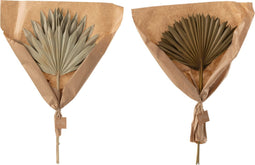 J-Line droogbloemen - gedroogde palmboom Bladeren - groen - 2 stuks