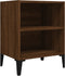vidaXL - Nachtkastje - met - metalen - poten - 40x30x50 - cm - bruin - eikenkleur