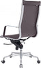 Feel Furniture - Luxe Executive bureaustoel van 100% rundleer - Hoge rugleuning – Donker bruin