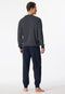 Schiesser Heren Pyjama - Lange broek - V Hals - Donkerblauw