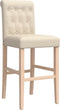 vidaXL - Barstoelen - 2 - st - massief - rubberhout - en - stof