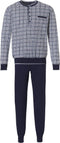 Pastunette for Men - Modern Check - Pyjamaset - Grijs met Blauw - Maat XL