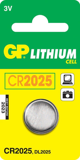 GP CR2025 - Lithium knoopcel 3V 160 mAh - Aluminium