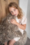 Cosy & Trendy Kruk Feathers Beige 32x32xh42cm - Hout