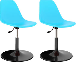 vidaXL - Eetkamerstoelen - 2 - st - draaibaar - PP - blauw