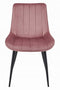Stoel SOSA - Donkerroze Velvet, Zwarte Metalen Poten, Modern Design en Uitstekend Zitcomfort voor Woonkamer, Slaapkamer, Eetkamer of Kantoor, Max. 120 kg