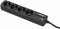Infosec S4 Black Line II - 4-voudige Stekkerdoos met Schakelaar - LED-indicator - Zwart