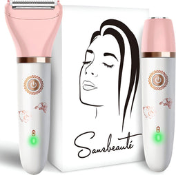 Sansbeauté® 2-in-1 Ladyshave - Scheerapparaat Vrouw - Waterproof - USB Oplaadbaar - Pink White Edition