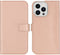 Selencia iPhone 14 Pro Max - Echt Lederen Bookcase - 3 Pashouders - Dusty Pink