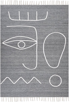 YAVU - Vloerkleed - Grijs - 140 x 200 cm - Polyester