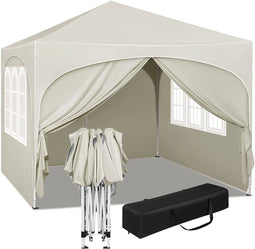 Woltu Opvouwbaar Paviljoen 3x3 m - Beige - UV50+ Waterafstotend - In Hoogte Verstelbaar - Met