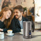 Roestvrij stalen multifunctionele electrische melkopschuimer - Opschuimen en verwarmen - Draaibare basis - Zilver kleurig - Mooi koffieschuim voor cappuccino, latte, macchiato enz.