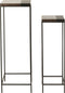 J-Line bijzettafel Hoog - metaal - brons/zwart - set van 2