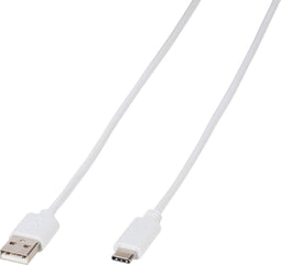 Vivanco USB-kabel USB 2.0 USB-A stekker, USB-C stekker 1.00 m Wit 39452