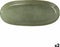 Serveerschaal Bidasoa Ikonic Groen Keramisch (36 x 16 cm) (Pack 2x)