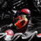 HOT Games Dobbelstenen Set - Dinosaurus Ei 7 delig - Kunststof - Oranje Rood Zwart (7 stuks)