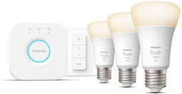 Philips Hue White Starterkit - 3 E27 slimme lampen 1100 lumen + dimmer switch (3 stuks)