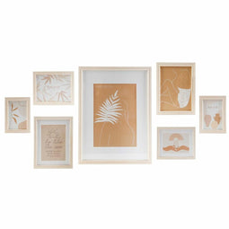 Muurfotlijst DKD Home Decor 32,5 x 1,5 x 45 cm Kristal Natuurlijk Bruin Modern Hout MDF