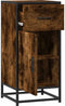vidaXL - Dressoir - 35,5x35x76 - cm - bewerkt - hout - en - metaal - gerookt - eiken