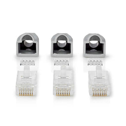 Nedis RJ45-Connector - Male - Solid UTP CAT6 - Recht - Verguld - 10 Stuks - PVC - Grijs - Doos