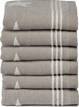 Seahorse Stardust - Gastendoek - Taupe - 30 x 50 cm - Set van 6