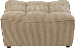 J-Line poef Grid - populierenhout/schuim - donkerbeige