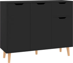 vidaXL - Dressoir - 90x30x72 - bewerkt - hout - zwart