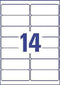 Avery J8163-10 adresetiketten ft 99,1 x 38,1 mm (b x h), 140 etiketten wit