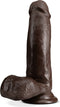 Blush Dildo Love Toy Dr. Skin Plus 7 Inch Posable Dildo With Balls Chocolate Bruin