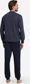Schiesser Heren Pyjama - Lange broek - 100% Katoen - Donkerblauw