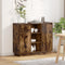 vidaXL - Dressoir - met - LED - Rook - Eik - 90x32x75 - cm - Geengineerd - Hout