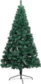 vidaXL - Kunstkerstboom - met - verlichting - en - kerstballen - half - 240 - cm - groen