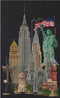 Thea Gouverneur - Borduurpakket met telpatroon - 471.05 - Voorgesorteerde DMC Garens - New York - Zwart Aida - 50 cm x 79 cm - DIY Kit