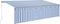 vidaXL - Luifel - handmatig - uittrekbaar - met - rolgordijn - LED - 5x3 - m - blauw - wit