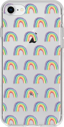 Hoesje Geschikt voor iPhone SE (2022) / SE (2020) / 8 / 7 / 6s / 6 Hoesje Siliconen - Design Backcover siliconen - Meerkleurig / Rainbow