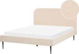 FLAYAT - Tweepersoonsbed - Beige - 140 x 200 cm - Bouclé
