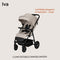 Lionelo Iva - Wandelwagen Premium - 360° Zwenkwielen met Vering - XXL Zonnekap UPF50 - Beige