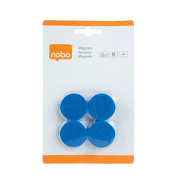 Nobo Whiteboard Magneten ⌀30mm - 4 Stuks - Blauw