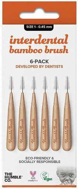 The Humble Co Interdental borstel 0.45 mm oranje 6 stuks
